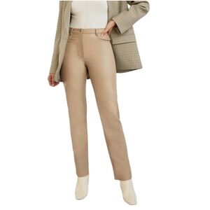 Aritzia Wilfred Melina Faux Leather Pants Beige Size Tall 16
